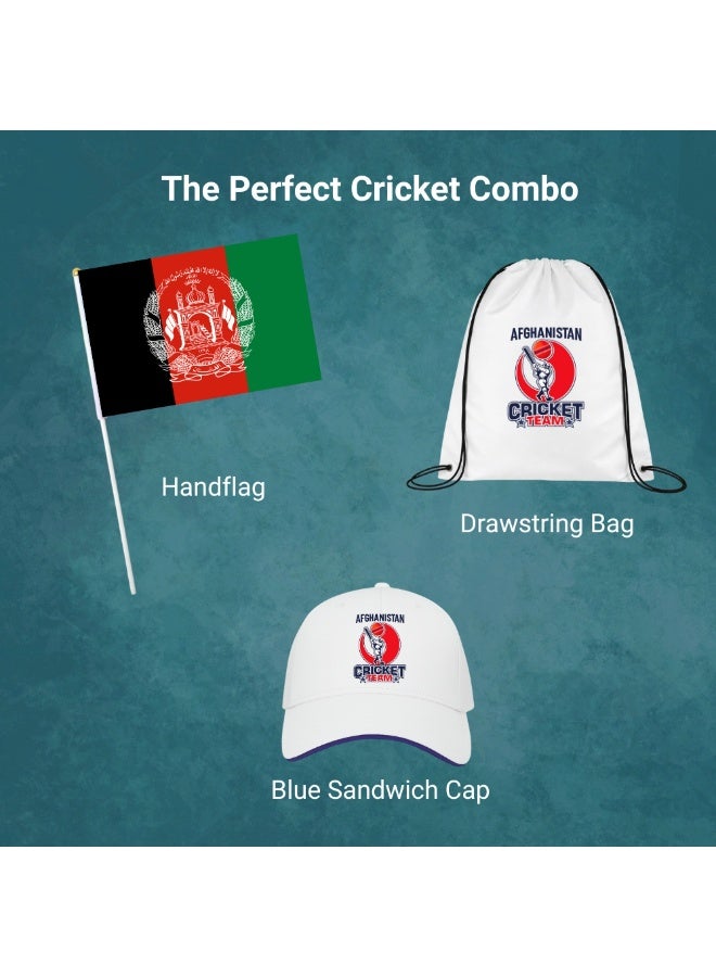 مجموعة كومبو لعشاق الرياضة في أفغانستان - عبوة من 3 قطع - حقيبة برباط وعلم يدوي وقبعة - مجموعة كومبو لعشاق الرياضة في أفغانستان - مثالية للمباريات والأحداث الرياضية - Image 3